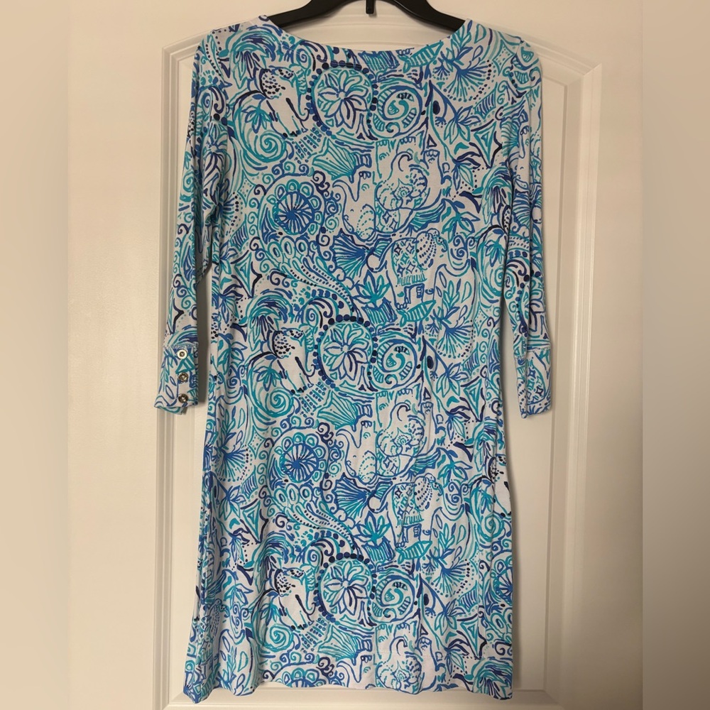 Lilly Pulitzer Blue and White Long Sleeve Dress - Picture 8 of 8
